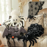 YRXRUS Halloween Spider Pillows, Spider Shaped Throw Pillow for Happy Halloween Decoration, White Plush Gifts, Extra-Large 16x22 in Cute Soft Rabbit Fur Pillow for Fall Pillows