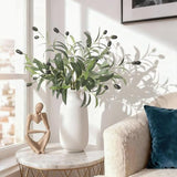 6Pcs 15.7" Artificial Olive Branches, Realistic Faux Plants Olive Leaves Stems for Vase Decor, Wedding Centerpieces, Farmhouse Home Party Decor