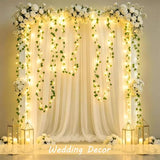 JMEXSUSS 33Ft Vines with Lights Battery Operated, 100 LED Ivy Vines with Fairy Lights Leaf with Remote for Bedroom Wall Classroom Dorm Wedding Birthday Party Decor(Warm White)