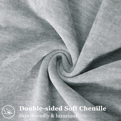 decorUhome Chenille Ultimate Gray Throw Pillow Covers 12x20 Set of 2