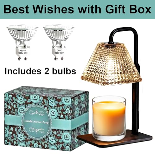Candle Warmer Lamp with Timer Dimmer Adjustable Height,Electric Dimmable Wax Warmer for Scented Jar Candles,Mom Birthday Gifts for Women,House Warming Gifts New Home Bedroom Decor,Black