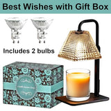 Candle Warmer Lamp with Timer Dimmer Adjustable Height,Electric Dimmable Wax Warmer for Scented Jar Candles,Mom Birthday Gifts for Women,House Warming Gifts New Home Bedroom Decor,Black