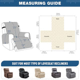 TAOCOCO 100% Waterproof Recliner Chair Covers, Non Slip Recliner Covers that Stay in Place, One-Piece Washable Reclining Chair Cover with Elastic Straps, Black Grey, Fits 22" Seat Width