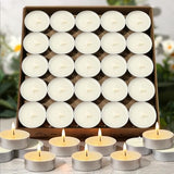 Soy Tea Lights Candles 100 Pack,4 Hours Long Burning-Natural Soy Wax Tealights Candles,Paraffin-Free,Unscented,Clean Burn Tea Lights Votive Candle Bulk for Weddings,Dinner