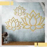 Ferraycle 3 Pieces Metal Lotus Flower Wall Decor Metal Zen Lotus Flower Wall Art Inhale Hollow out Signs Hanging Silhouette Exhale for Bedroom Bathroom Kitchen Garden Hotel Decorations (Bronze)