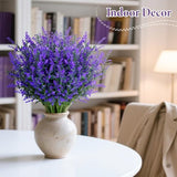 RAINFLOW Artificial Lavender Flowers - 7 Pcs Artificial Flowers for Outdoors Faux Lavender Plants Uv Resistant Plastic Purple Fake Flower for Outside Indoor Porch Patio Window Planter Bouquet Decor