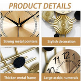 Large Wall Clocks for Living Room,Silent Non Ticking,Battery Operated Oversized Round Modern Wall Clock for Bedroom,Farmhouse,Office Wall Decor-17.8x30.7Inch(Golden)