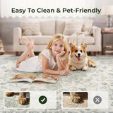 2x8 Non-Slip Runner Rug, Sage Green Vintage Distressed