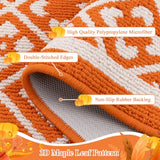 Fall Hallway Runner Rug Washable Orange Autumn Kitchen Mat 2x6 ft