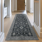GENIMO 2x12 Non Slip Runner Rug, Washable Lightweight Hallway Charcoal