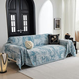 MYSKY HOME Couch Cover for Sectional Sofa Set Sage Geometric Furniture Sofa Cover Washable for Dog Cat Pets Couch Cover 3 Seat Sofa Chenille Couch Protector Multi-Use Couch Covers Blanket,71" X134"