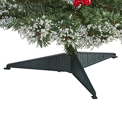 Nearly Natural 3ft Artificial Swiss Pine Christmas Tree Frosted with 50 Clear LED Lights and Berries