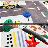 5x7ft Kids Town Road Play Rug - Car Playmat, Kids Rugs for Playroom Car Mat Town City Road Traffic Rugs, Extra Large Boys Kid Cars Track Play Rug (Style Five, 78.7X 59 INCH)