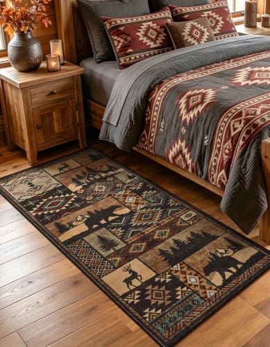Runner Rug 2x4 Western Rugs Runner for Hallway Entryway,Brown