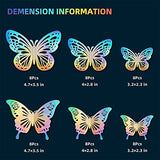 Laser Butterfly Wall Decor, 48Pcs 2 Styles 3 Sizes Butterflies for Birthday Cake Cupcake Toppers, 3D Paper Iridescent Sticker Graduation Grad Cap Decorations Baby Shower Girl Room Nursery Decals