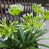 8 Bundles Artificial Flowers Plants for Outdoor Planters | 18.9 in Green Large Fake Flowers | Spring Summer Look Real Plasic Faux Plant for Front Porch Pathway Garden Patio (Green)