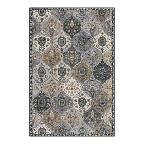 Lahome Moroccan Machine Washable Rugs, 4x6 Area Rug for Living Room Bedroom
