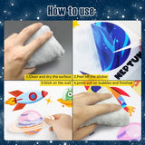 Outer Space Wall Decals - 4 Sheets 58 Pcs Large Space Planets Rocket Astronaut Wall Stickers Peel and Stick Removable Wall Decors for Kids Baby Bedroom Boys Room Nursery Playroom Classroom