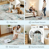 8x10 Area Rugs for Living Room Large Washable Abstract Rug Multi Color