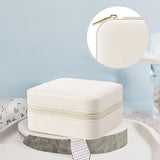 Organizer Jewelry Box - Small Travel Display Case for Girls Women Gift Rings Earrings Necklaces Storage,White