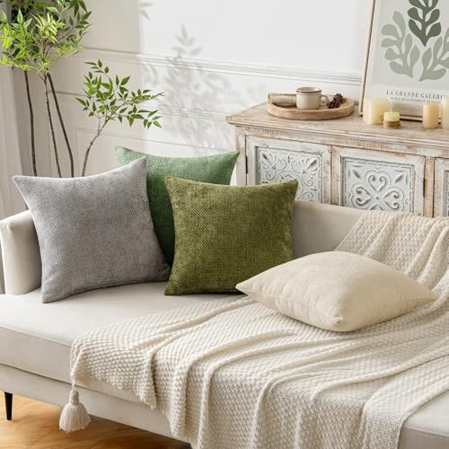 MIULEE Decorative Couch Throw Pillow Covers 20x20 Inch Sage Green 2 Pack