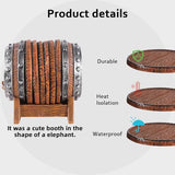 Whiskey Barrel Coasters Set 6 Full Size Non-Slip Cabin Decor Bar Coasters, for dad, Man Cave – lifestyle view