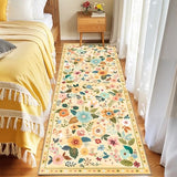Floral Washable 2x8 Area Rugs Runner Entryway Hallway Yellow/Orange