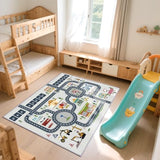 Kids Rug Mat Carpet 5×7ft, Car Rugs for Kids Toy Cars, Non Slip Floor Mats for Children, Educational Area Play Rugs for Children's Playroom Bedroom