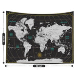 CAPSCEOLL World Map Tapestry for Kids Student Wall Tapestry World Geographical Distribution Tapestries for Men 80X60 Inches Tapestries for Bedroom Living Wall Art