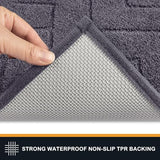 PURRUGS Dirt Trapping Door Mat 20" x 31.5", Non-Slip Machine Washable Entry Rug, Dog Doormat, Indoor Front Door Mat, Super Absorbent Entryway Rug for Muddy Shoes & Paws, Grey