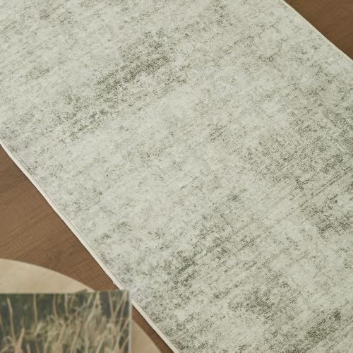 2'x6' Vintage Beige Runner Rug, Washable Non-Slip Non-Shed Floor Mat