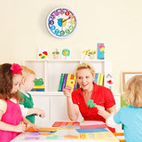 Lafocuse 12 Inch 3D Numbers Silent Kids Wall Clock, Learn to Tell Time Clock for Kids, Rainbow Learning Wall Clock for Kids' Room School Classroom Playroom