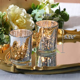 24Pcs Silver Votive Candle Holders for Table - Mercury Glass Votives Silver Candle Holder - Tealight Candle Holder for Wedding Centerpieces & Party Decorations