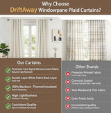 DriftAway 100% Blackout Windowpane Plaid Linen Curtains Double Layer Farmhouse Drapes 84 Inches Long for Living Room Bedroom Yarn Dyed Woven Thermal Insulated Rod Pocket Back Tab 2 Panels Taupe