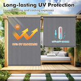 Artpuch Patio Shades Roll Up Outdoor Roller Shade (7'Wx8'H), Cordless Exterior Roller Blinds Cloth for Porch Pergola Gazebo, Gray