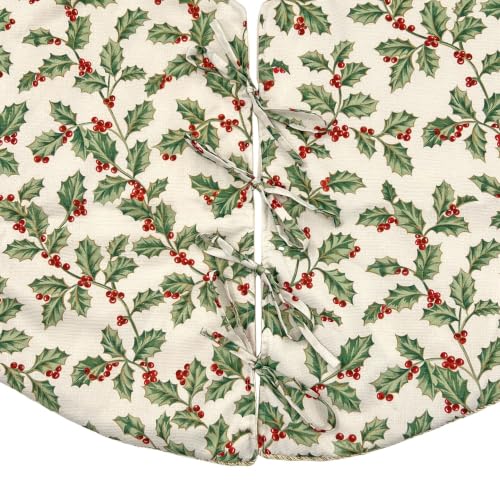 Lenox Golden Holly Tree Skirt, Multicolor, 52" W x 52" L