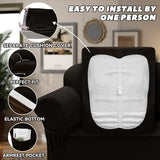 Chair Slipcover with Armrest Pockets 2-Piece Set, Stretch Faux Leather Chair Cover for Armchairs(Fits 31-45") - Non-Slip, Machine Washable, Pet & Kid Friendly - Coffee