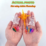 110Pcs in 10 Colors Ceramic Christmas Tree Replacement Bulbs - Plastic Lights Pegs, Included Angel Topper＆Snowflake Top＆Cross Stars.