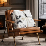 Cozy Bliss Cow Print Faux Fur Throw Blanket, Animal Printed Blankets Super Soft Warm Thick Fluffy Throws Home Decor for Couch Bed Sofa Women (Black&Grey Cow, 50x60 Inches)