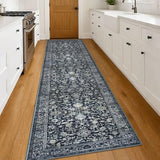 Runner for Hallway 3x14 ft Washable Runner Rug, Midnight Navy