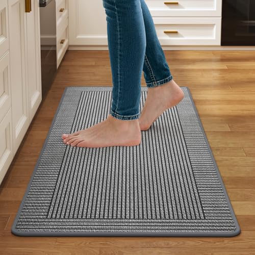 Kitchen Mats for Floor, Non Slip Kitchen Rugs, 17x30 Grey