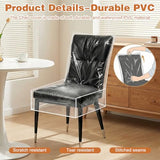 4 Pack Dining Chair Covers, Fits 16-23" Waterproof Chair Covers Clear Plastic Seat Protector for Kitchen Keep Your Chairs Away from Water Dust Stain and Pet Claws