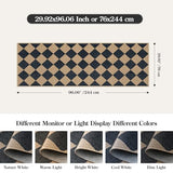 Lahome Checkered Easy Jute Non Slip Kitchen Runner, 2'6"x8' Washable Hallway Runner Rug Outdoor Black Carpet for Entryway Indoor, Checkerboard Indoor Outdoor Carpet for Hallway 8ft Entry