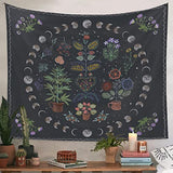 LINICE Nature Moon Phase Wall Hanging, Bohemian Mandala Tapestry Aesthetic Bedroom Decor, Botanical Tapestry Suitable For Bedroom Home Dorm
