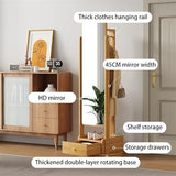 Full Body Mirror, Full-Length Mirror, Floor-to-Ceiling Mirror, Home Bedroom, rotatable Storage, Fitting Mirror with Hanger, Integrated Dressing Mirror,Bedroom Furniture
