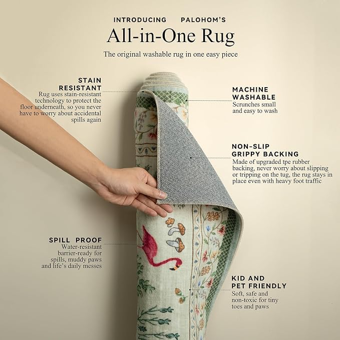 10x14 Area Rugs for Living Room: Washable Rug Stain Resistant Non Slip Low Pile Faux Wool Ultra Soft Lightweight Large Rugs for Bedroom Dining Room Under Table Rug Nursery Farmhouse Home Office