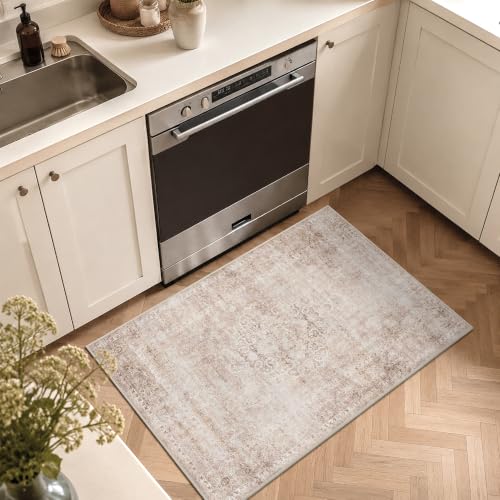 HelloTree 2x3 Vintage Machine Washable Entryway Rug, Non-Slip Door Mat
