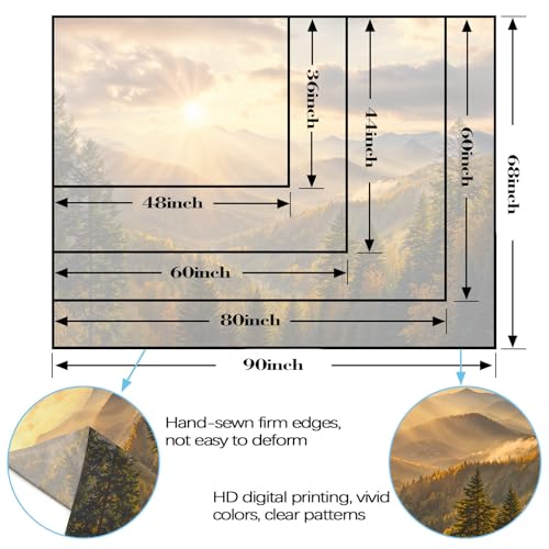 kampdream Landscape Tapestry, Scenery Art Wall Tapestries, Nature Wall Decor for Bedroom Living Room Backdrop Warm Sunset Mountain 36×48 inches