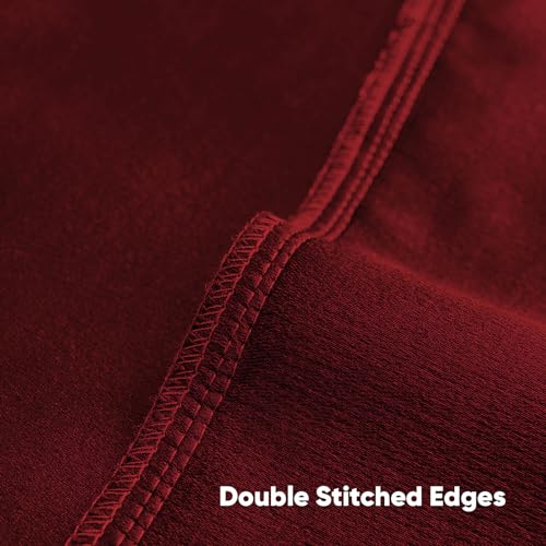 Pack of 2 Faux Linen Throw Pillow Covers 18x18 Inch,Red