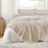 Bedsure Checkered Soft Cozy Twin XL Blanket for Bed, Oatmeal, 66"×90"